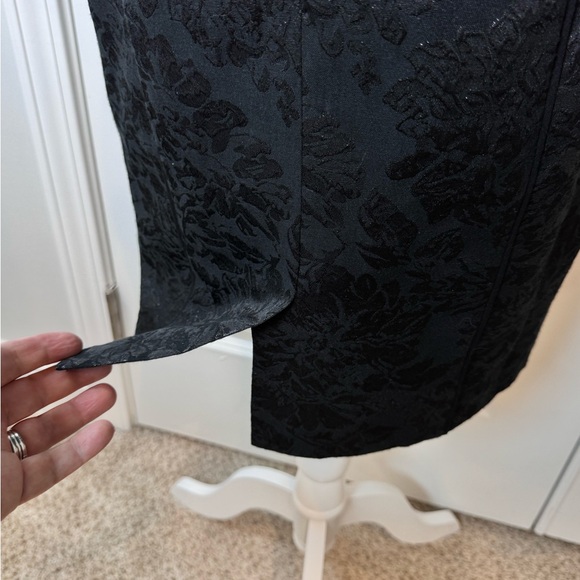 Metallic Jacquard Black Sheath Dress | Formal Wedding Guest | Size 12 - Picture 6 of 12